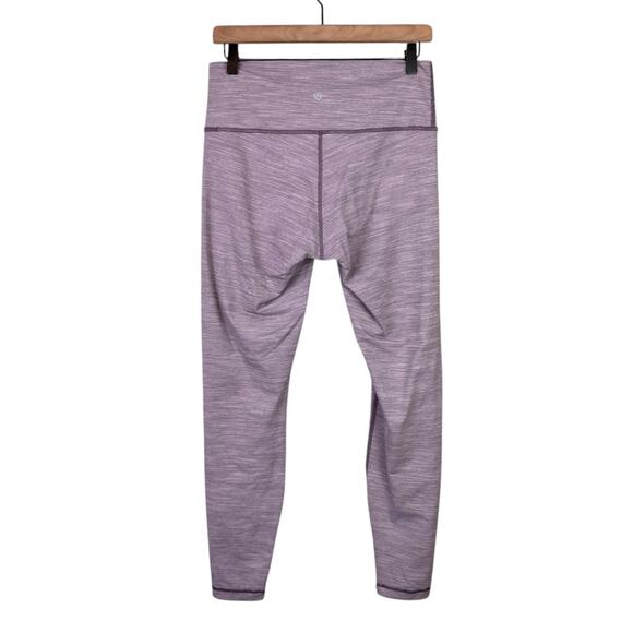 Lululemon Wunder Under High Rise 28" Luxtreme Purple Stripe Workout Leggings - Picture 6 of 8